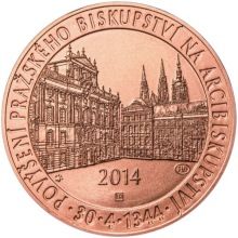 Povýšení pražského biskupství na arcibiskupství - 670 let - 1 Oz Měď unc.