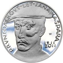 Nevydané mince Jiřího Harcuby - První dálmetalý let Jana Kašpara 34mm silver Proof
