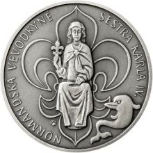 Jitka Lucemburská - 700. výročí narození silver antique