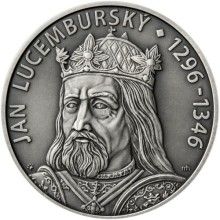 Jan Lucemburský - 720. výročí narození silver antique
