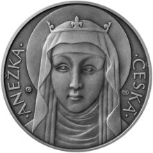 Anežka Czech - 735. výročí úmrtí silver antique