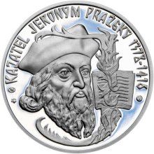 Kazatel Jeroným Pražský - 600. výročí silver antique