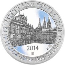 Povýšení pražského biskupství na arcibiskupství - 670 let - 28 mm silver Proof