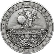 Zavedení československé koruny  - 95. výročí silver antique