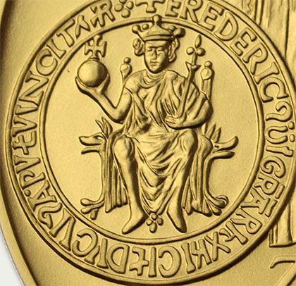 Golden Bull of Sicily - detail coin
