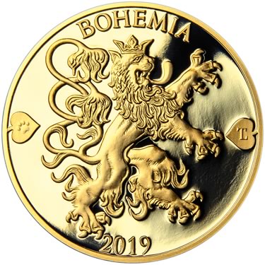 Náhled Reverzní strany - 2019 - Proof - Česká heraldika. Lev. - 2 dukát Au