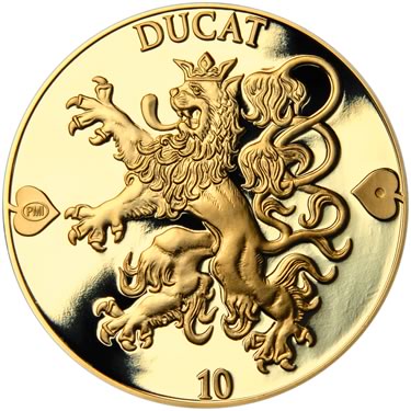 Náhled Averzní strany - 2021 - Proof - Česká heraldika. Lev. - 10 dukát Au