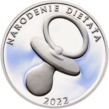 Náhled Averzní strany - Strieborný medailon k narodeniu dieťaťa 2022 - 28 mm