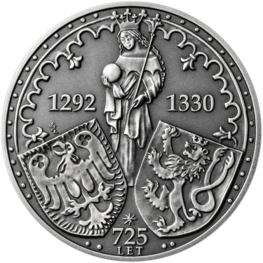 Náhled Reverzní strany - Eliška Přemyslovna - 725. výročí narození stříbro patina